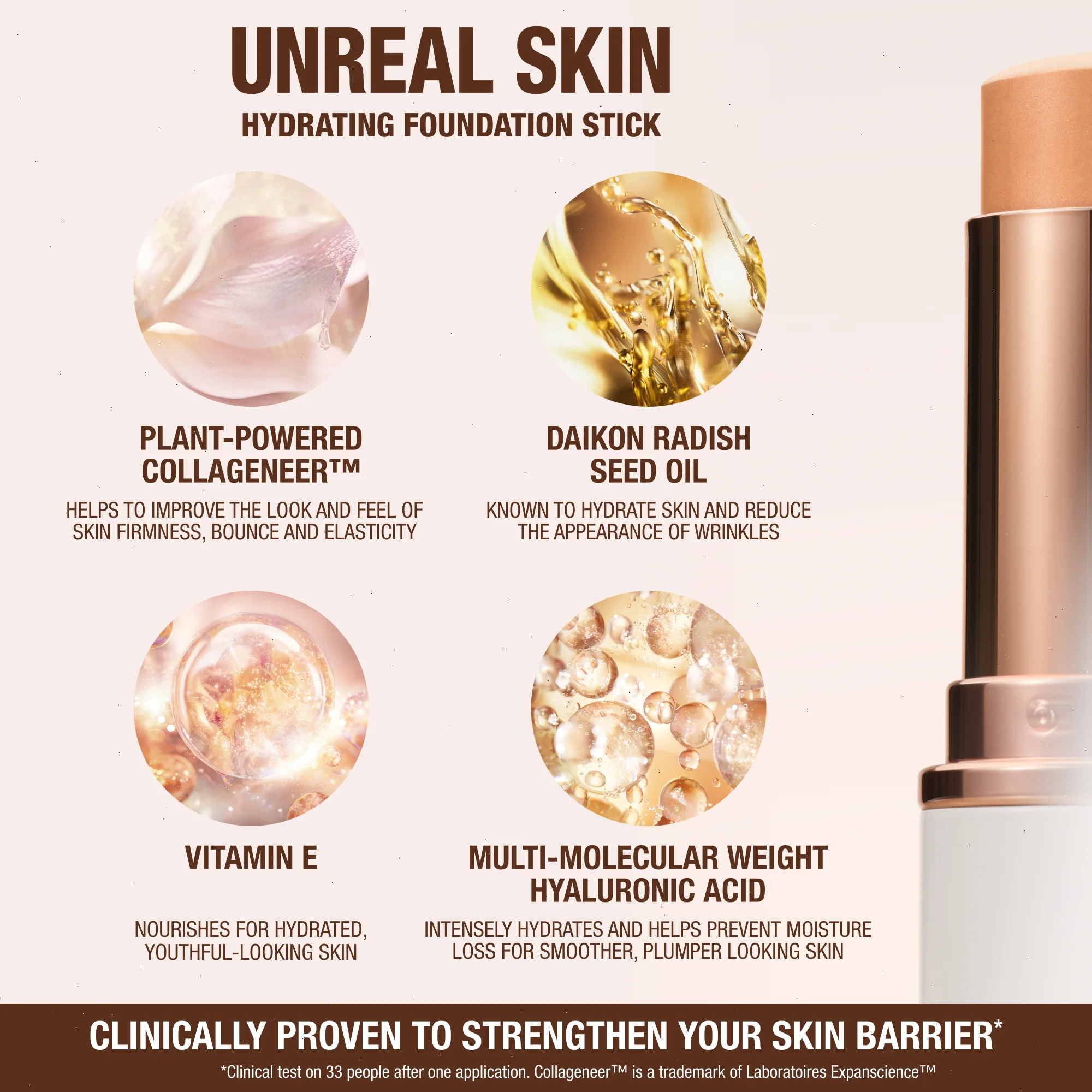 UNREAL SKIN SHEER GLOW TINT HYDRATING FOUNDATION STICK - 5 MEDIUM - Image 5